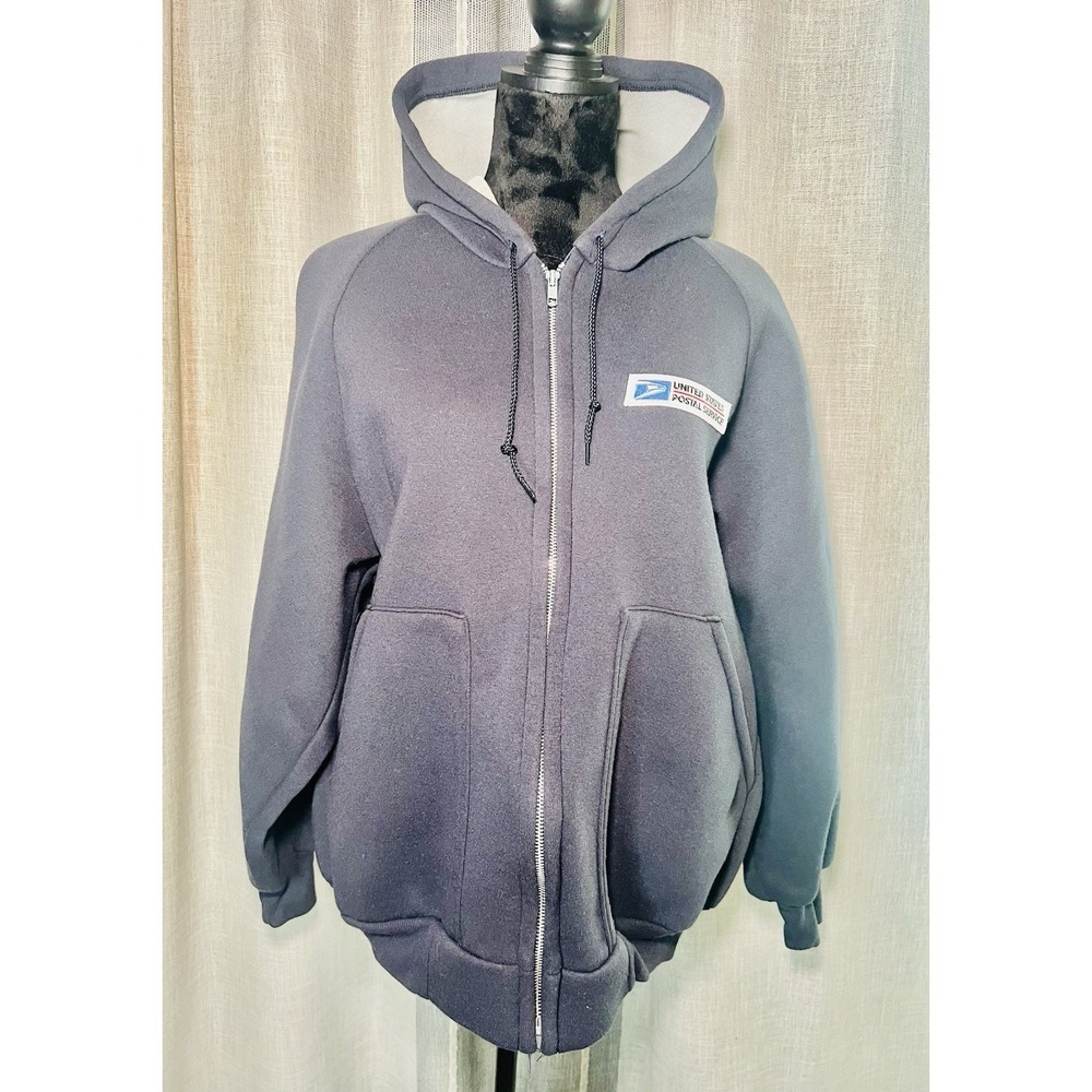 USPS United States Postal Service Full Zip Hoodie Sweatshirt Large Union Made
